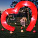 Shappy 9 FT Valentine Inflatable Valentines Day Decorations Outdoor Red Heart Inflatable Blow up Yard Decorations Archway with Build in LEDs for Lawn Garden