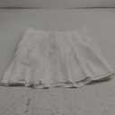 Rbenxia Women's Girl High Waisted Pleated Skirt A-Line Mini Skirt School Uniform Skater Tennis Skirts with Lining Shorts (White, L)