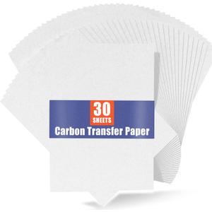 PSLER 30PCS White Carbon Transfer Paper for Wood Burning Craft, Paper, Canvas and Other Art Craft Surfaces A4 Size 8.27 X 11.81 Inch