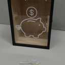 Clear Piggy Bank with Lock, Large Money Saving Jar Money Bank Box Container for Cash Saving, Openable Clear Money Coin Change Bank Jar Container Penny Piggy Jar Bank for Adults Kids, Black