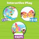 Toddler Scissor Skills Activity Book, Fun Arts and Crafts for Kids 4-6, Preschool Learning Toys Fine Motor Skill Cutting Art kit, 2 Safety Scissors, Birthday Gifts for Girls & Boys Ages 3, 4, 5, 6, 7 (green)