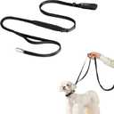 Hands Free Dog Leash Adjustable Versatile Crossbody Waist Dog Leash Reflective Comfortable Padded Handles Shock Absorbing Walking Lead for  Dogs (Super Reflect-Black, S)