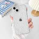NITITOP Compatible with iPhone 13 Mini Case Clear Cute Bow Knot Design for Women Girls Stylish Bowknot Durable Soft TPU Slim Protection Phone Cover - White Little Bow