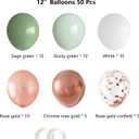 ANSOMO Sage Green & Rose Gold Latex Balloons 12 Inch 50 Pcs | Matte White Pink Spring Chrome, Confetti Balloons, Wedding Birthday Bridal Baby Shower, Graduation Dcor Supplies