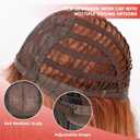 Allbell Ginger Wigs for Women 4x4 Realistic Scalp Free Parting Long Straight layered Wig With Bangs 26 inch Natural Looking Wig Synthetic Heat Resistant Fiber for Daily Party Use