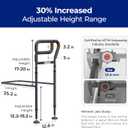 C3 Pro Bed Rails for Elderly Adults Safety, Adjustable Heights Bed Cane with Non-Slip Ergonomic Handle, Stable Bed Assist Rails with Motion Light, Avoid Seniors Bedside Fall
