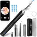 Ear Wax Removal, Ear Cleaning kit with 1296P Camera, Ear Camera with 6 LED Lights, Earwax Remover Tool for iPhone, iPad & Android, Ear Cleaner Earwax Removal Kit Black (Normal)