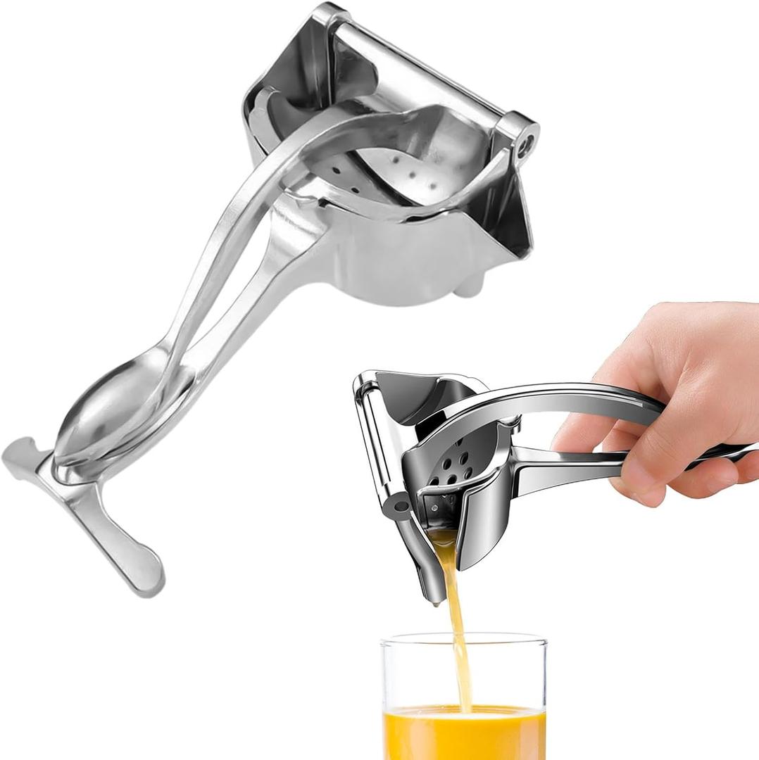 Juicer Manual,Manual Juicer Hand Press,Exprimidor De Limones Acero Inoxidable,Lime Squeezer for Beer Bottle,Ultimate Juice Squeeze,Lemon Squeezer(Silver)