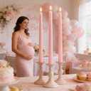 20-Pack Baby Pink Taper Candles Unscented, 10 Inch Tall Dinner Table Candles for Wedding Centerpieces, Bulk Candlesticks Long Burning Smokeless Dripless, Romantic Decorative Candles for Home Decor