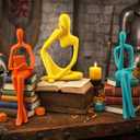 3 Pcs Thinker Statues Mid Century Modern Decoration Thinker Sculptures Abstract Art Ornament Modern Aesthetic Figurine Decor Suitable for Home Bedroom Office Shelf Table Desk Bookshelf Decor