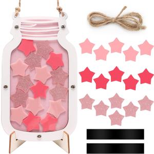 Reward Incentive Jar, Anglecai Stars Incentive Jar for Classroom Magnetic Reward Behavior Chart for People Responsibility Can Behavior Management Tool (Pink)