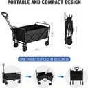 EVLIQUIL Collapsible Foldable Wagon,Wagons Carts Foldable with Wheels,Utility Grocery Folding Beach Wagon for Sand Garden Sports Shopping Outdoor.