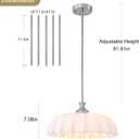 16" Milk Glass Pendant Light Vintage Flower Modern Brushed Nickel Chandelier