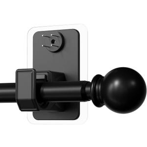 No Drill Curtain Rod for Windows 25 to 86 Inch - 2.0 Dual-Fix Adhesive & Invisible Nail, 5/8" Adjustable Black Curtain Rod No Drilling, Renter Friendly for Apartments & Dorms (2 Pack)