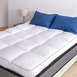 Marine Moon California King Mattress Topper, Extra Thick Bed Topper, Cooling Plush Pillow Top Mattress Toppers Soft Down Alternative Pad, Hotel Quality Pillow Topper, Cal King