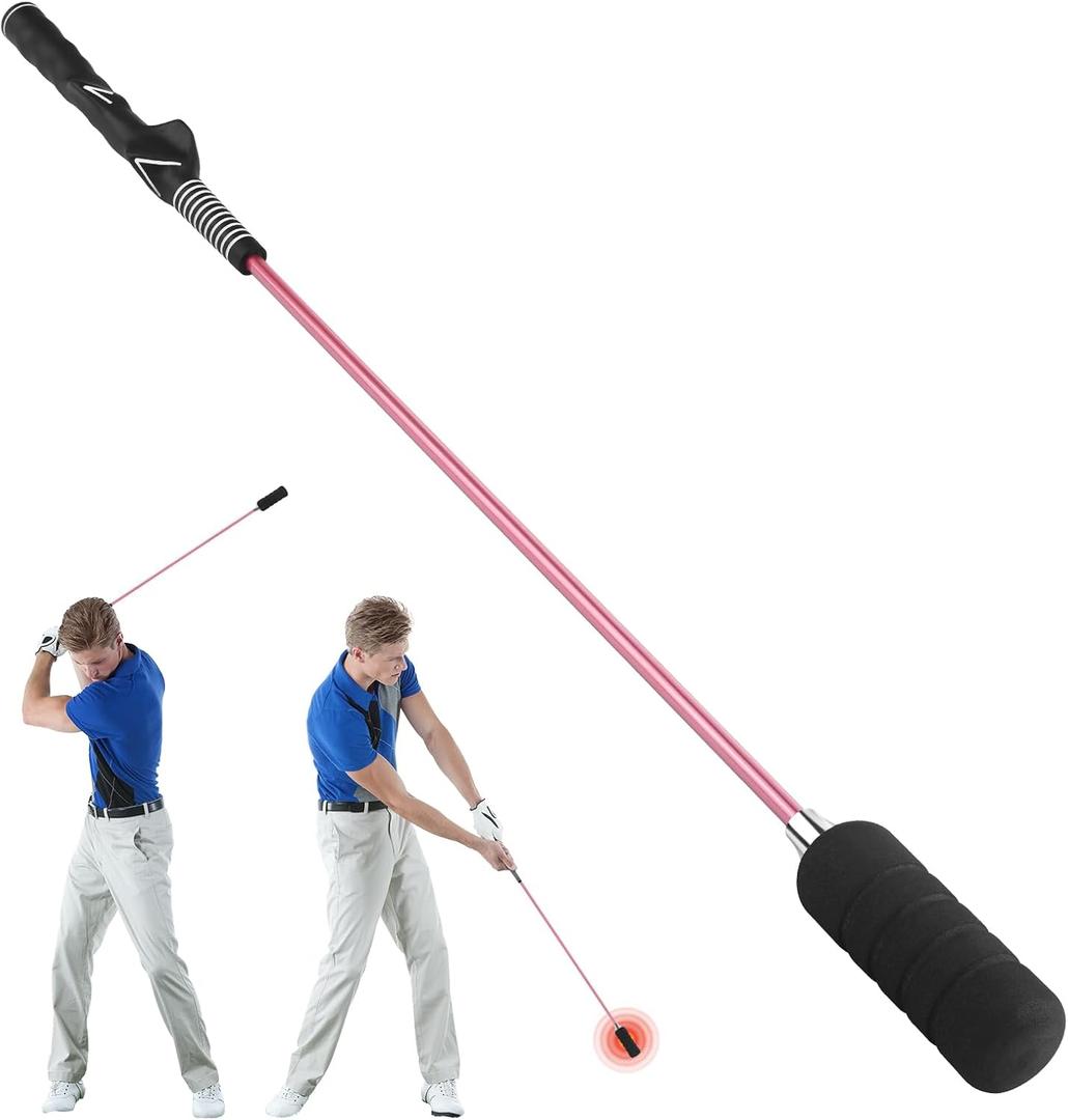 Golf Swing Trainer- Golf Grip and Tempo Trainer, Warm up Click Stick Golf Training Aid, Golf Speed Trainer, Rhythm Correction for Tempo & Wrist Angle, Portable Training Aid for Beginners to Pros