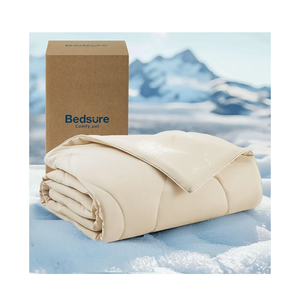 Bedsure Premium Cooling Blanket for Medium Dog - Q-MAX>0.5, Breathable Summer Washable Cold Pet Throw Blanket, Soft Durable Self Cooling Cat Mat for Hot Weather, Gentle Cream, 30x40
