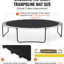 VEVOR Replacement Trampoline Mat, Jumping Mat Fits 15 ft Frame, Universal Jumping Round Trampoline, UV-Resistant Mat with Spring Tool & 96 V-Rings, Fit 7" Spring Length