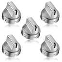 5 Pack Stainless Steel WB03x24818 Gas Stove Knob Replacement for ge,PS11729081 AP5989029 Stainless Steel Stove Replacement Knobs,Compatible with ge Stove Knob（Not Universal）