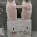 FYSUIMU 16 Pcs Easter Paper Bags Pink Bunny Treat Bags with Handles Rabbit Face Candy Goodie Bag for Birthday Baby shower Party Favors Supplies