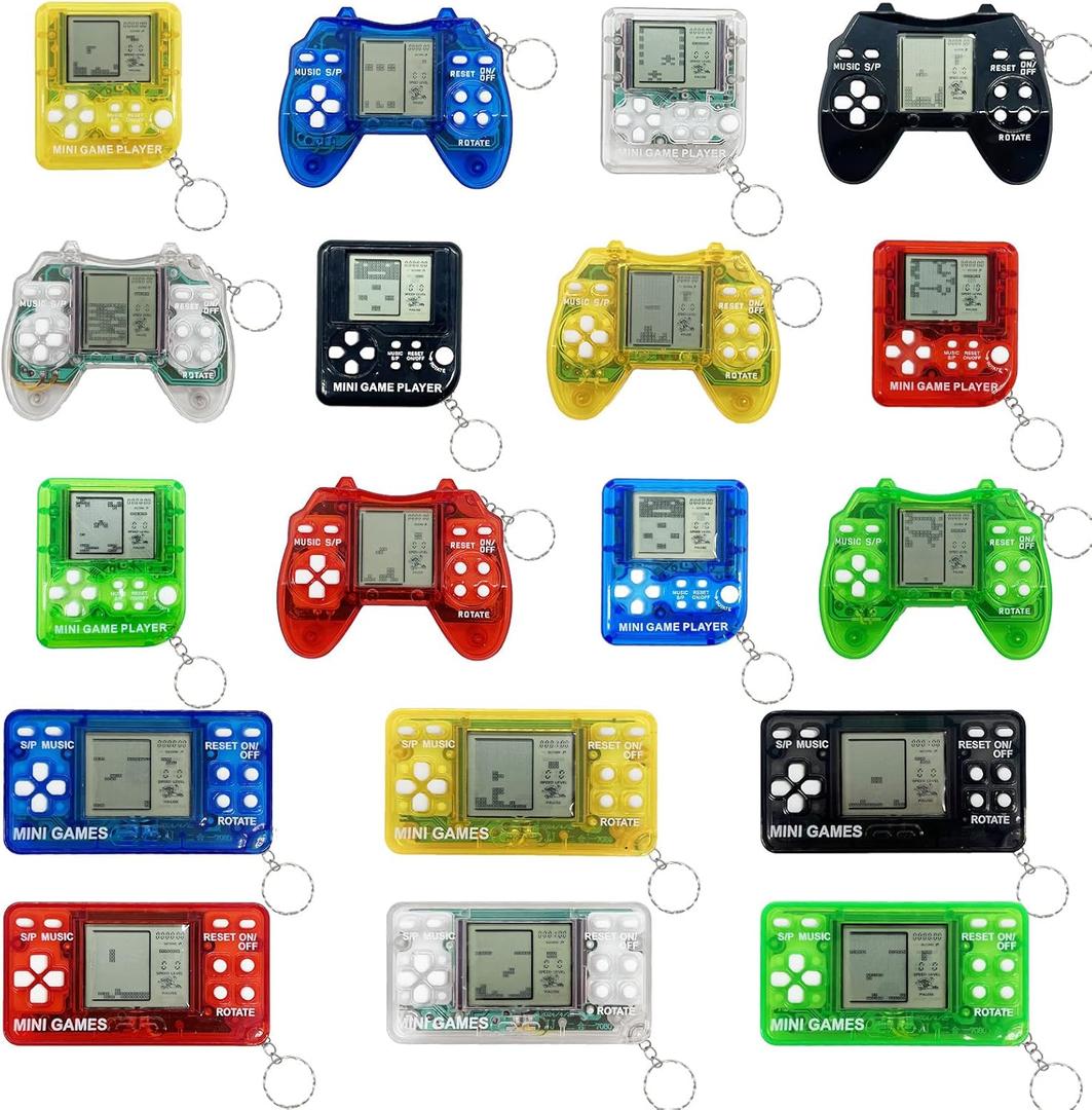 18Pcs Video Game Party Favors for Kids, Mini Game Console Keychain for Kids Boys Birthday Supplies Gaming Party Favors Classroom Prizes