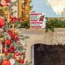 3 x Nobody's Walking Out on This Fun Old Fashioned Family Christmas Wooden Sign, Funny Christmas Decor for Desk Table Shelf, 5 x 5 Inches