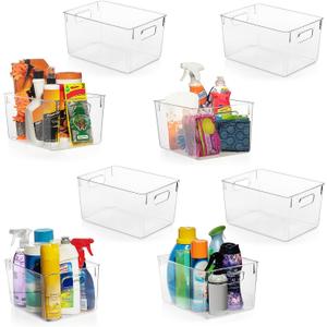 ClearSpace Clear Plastic Storage Bins Pantry Organizers & Storage Containers, Cabinet Organizer - Home Organization Must Haves for Kitchen, Laundry Room, Office, Closet, Garage & Freezer