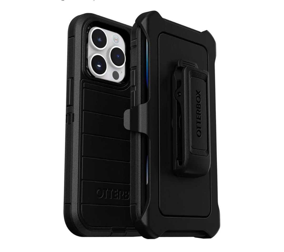 OtterBox Defender Series Screenless Edition Case for iPhone 14 Pro (Only) - Holster Clip Included - Microbial Defense Protection - Non-Retail Packaging (Black)