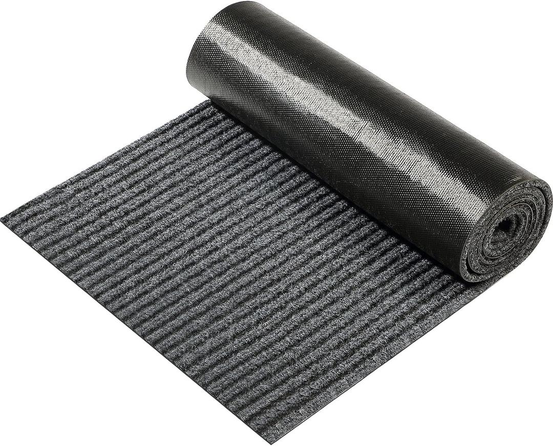 Nuanchu Large Semi Finished Outdoor Mat 16 x 79 Inch Narrow Door Mat Non Slip Boot Rugs Waterproof Carpet Roll for Bathroom Entryway Indoor Outdoor(Gray, 1 Roll)