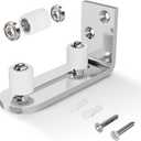 EaseLife Sliding Barn Door Bottom Floor Guide,Ball Bearings Adjustable Stay Roller,Wall Mount System,Flush Flat Bottom Design,2 Assemble Setup Options,Fit All Size Door,Brushed Chrome