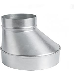 10" to 6" Inch Eccentric Duct Reducer & Increaser, Galvanized Offset Air Ducting Adapter, Round Metal Pipe Connector for Kitchen Range Hood, Bathroom Fan & Ventilation Systems