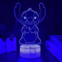 AGOODTO Stitch Night Light, 16-Color Night Light, 3D LED Lamp with Smart Remote Control, Bedroom Decoration, Christmas Holiday Gifts