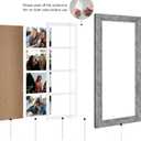 8x21 Picture Frame Display 4 opening 5x7 Collage Picture Frame,Multi Photo Frame with Mat,Plexiglass,Horizontal and Vertical Formats for Wall Decor,Grey Wood Grain