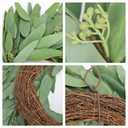 Briful 16'' Artificial Seeded Eucalyptus Wreath for Front Door Small Faux Greenery Wreath Outdoor Spring Summer Wreaths for Home Room Wall Mantel Farmhouse Decoration