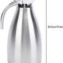 Thermal Carafe Stainless Steel Double Walled Vacuum Insulated Coffee Pot with Lid, 1.5L Large Capacity, European Design, Multipurpose Insulated Coffee Maker