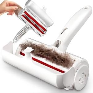 Roller Pet Hair Remover and Reusable Lint Roller - Cat and Dog Hair Remover for Furniture, Couch, Carpet, Clothing and Bedding - Portable, Multi-Surface Fur Removal Tool. -PORBLA LLC
