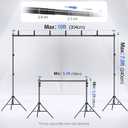 EMART Backdrop Stand 10x7.8ft(WxH) Photo Studio Adjustable Background Stand Support kit with 2 Crossbars, 8 Clamps, 2 Sandbags and Carry Bag for Parties, Events Decoration, Wedding, Photography