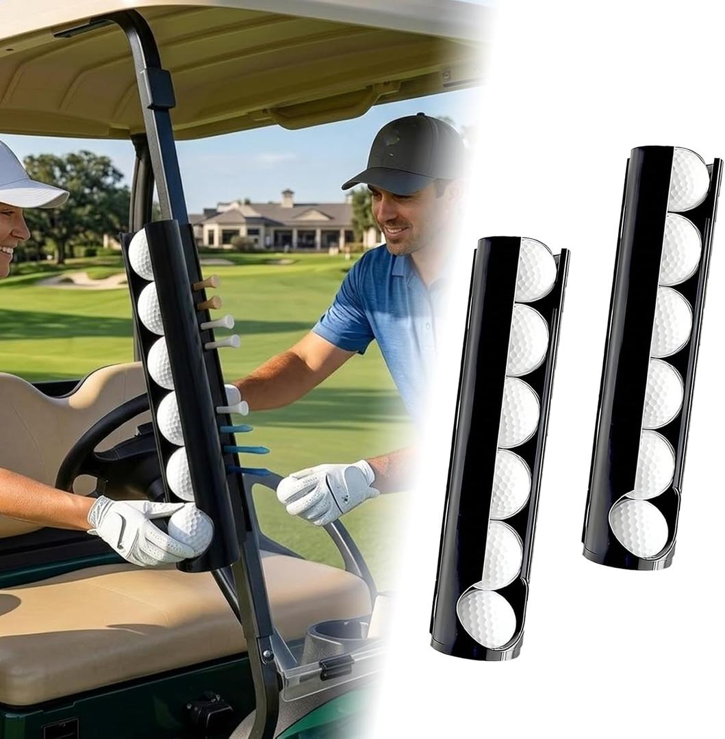 2 PACK Magnetic Golf Cart Ball Holder for Golf Cart Front Strut,3-in-1 Magnetic Golf Ball Holder and Dispense,Quick-Access Storage for Golf Balls,Tees,Heavy Duty Magnet Mount for Any Metal Surface
