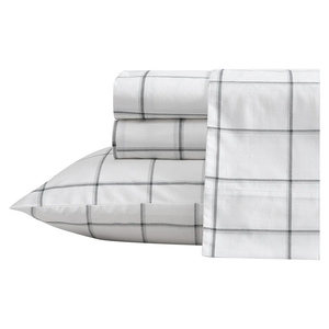 Nautica- Full Size Sheet Set, Crisp & Tailored Cooling Sheets with a Smooth Cotton Percale Lightweight Feel - Bed Sheets with Matching Pillowcases & Fitted Sheet (Plot Black)