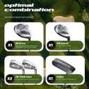 1GoTo-G 7 Pieces Golf Clubs Set for Men & Women - Complete Golf Clubs Full Set Includes Stand Bag with Rain Hood, 1# Driver, 5# Hybrid, 7# PW# Irons and Putter, Gray - Men’s, Left