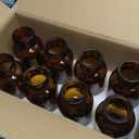 TOPZEA Set of 8 Amber Glass Vase, 17oz Boho Flower Vase Bud Vases Decorative Brown Medicine Glass Bottles Vintage Small Apothecary Jars for Home Décor, Dining Table, Wedding Centerpiece, Bridal Shower