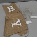 Breling 2 Pieces Burlap Happy Birthday Banner Flags Decor and 2 Pieces Mini LED Fairy Lights Battery Rustic Banner Garland Bunting for Adult Women Men Birthday Party Baby Shower Fireplace Supplies