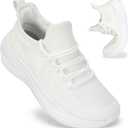 ZOVE Wide Toe Box Shoes Women Extra Wide Width Tennis Sneakers Ultra Light Running Shoes for Women Non-Slip Diabetic Walking Gym Workout Trainer (White)