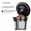 Reusable K Cups for Keurig K Elite, K Classic, K Compact, K Latte, K Select and All 2.0 & 1.0 Coffee Makers, 4 Pack K Cup Coffee Filters - Black