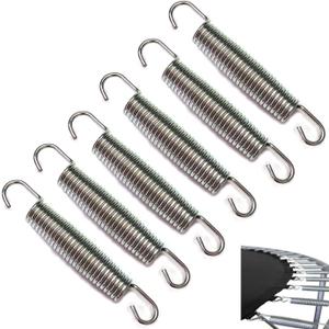 6 Pack Trampoline Springs Replacement 5.5 Inch Heavy Duty Stainless Steel Fitness Rebounder Extension Spring for Outdoor Trampolines Recreational Indoor Exercise Trampoline Mini Trampoline