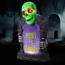JOYIN Halloween Decorations Outdoor Graveyard Tombstone, Glow Skeleton Gravestone 16.5" 3D Plastic LED Tombstone Scary Haunted House Decor for Yard Garden Party Outside Lawn