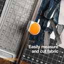 Fiskars Rotary Cutter and Ruler, Quilting Ruler, Rotary Cutter for Fabric, Built-In Measuring Grid & Spring-Action Blade, 24 x 6, Gray/Clear