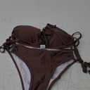 Century Star Sexy Bikini 2025 String Halter Swimsuit Women Triangle Swimwear Padded Bathing Suit 2-Piece Tie Side (Brown, XS)