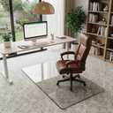Office Chair Mat for Carpet & Hardwood, Upgraded 30" x 55" Dual Use Tempered Glass Chair Mat for Chair and Footrest Under Desk