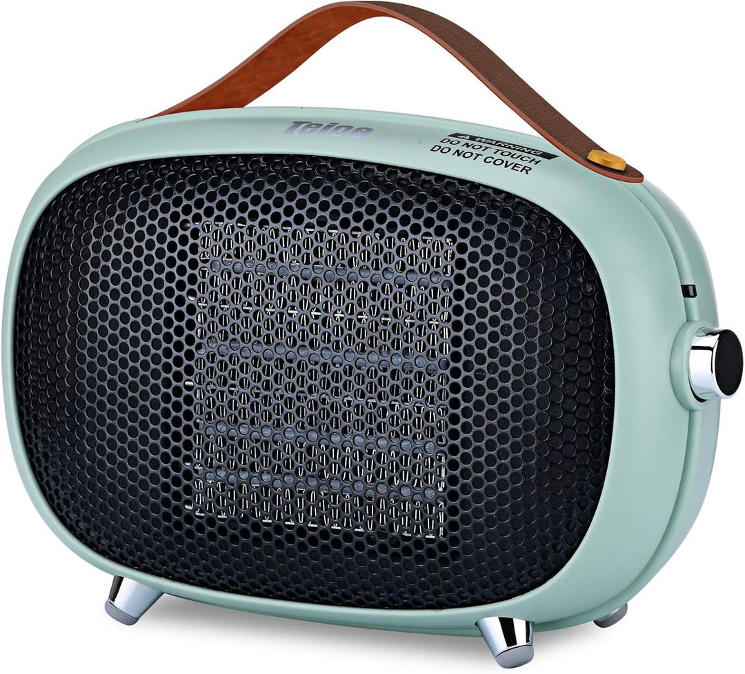 Space Heater, Teioe Mini Electric Space Heater 800W/400W, Small PTC Ceramic Heater with Tip-Over and Overheat Protection, 3 Operating Modes, Space Heaters for Office, Bedroom and Under Desk (GREEN)